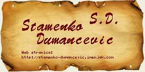 Stamenko Dumančević vizit kartica